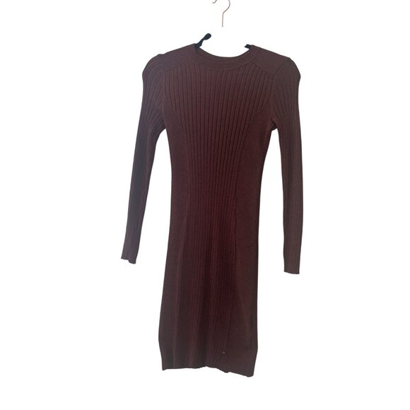 Ted Baker London Nichola Metallic Brown Ribbed Knit Bodycon Mini Dress Size 2 - Picture 3 of 13